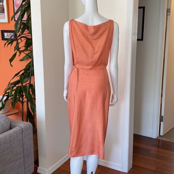 Vintage Vogue Paris Original Peachy Fitted Dress Size Small - Picture 5 of 13